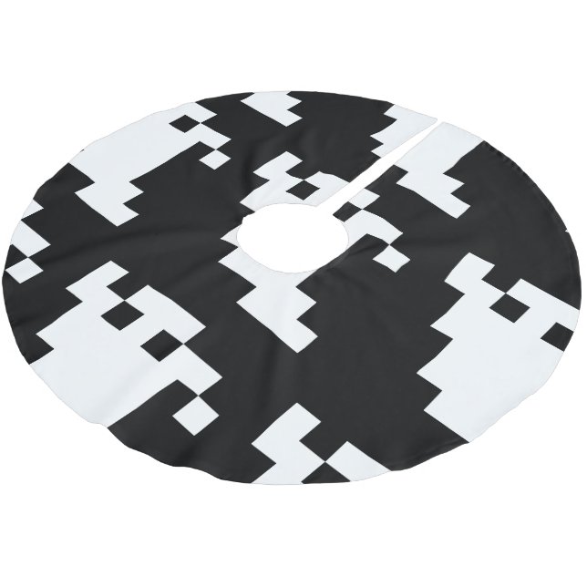 8 Bit Pixel Ghost Brushed Polyester Tree Skirt (Angled)