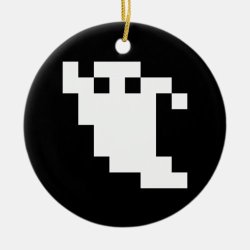 8 Bit Pixel Ghost Ceramic Ornament