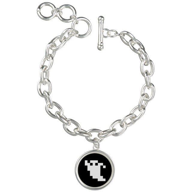 8 Bit Pixel Ghost Charm Bracelet (Product)