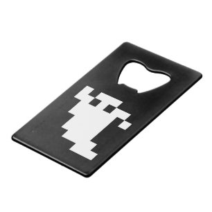 8 Bit Pixel Ghost Credit Card Bottle Opener
