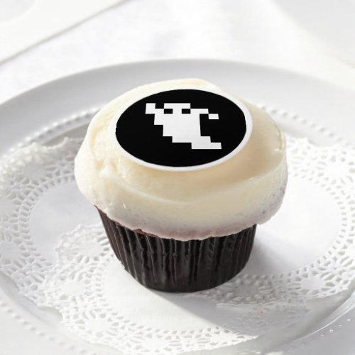 8 Bit Pixel Ghost Edible Frosting Rounds