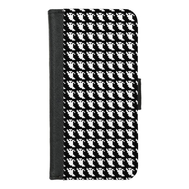 8 Bit Pixel Ghost iPhone Wallet Case (Front)