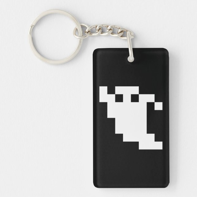 8 Bit Pixel Ghost Keychain (Front)