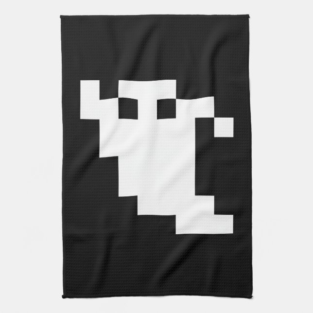 8 Bit Pixel Ghost Kitchen Towel (Vertical)