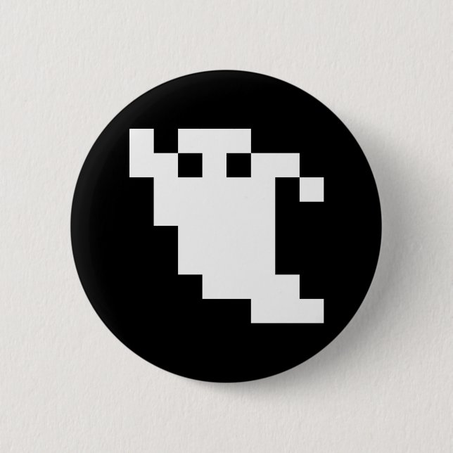 8 Bit Pixel Ghost Pinback Button (Front)