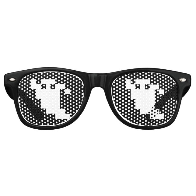 8 Bit Pixel Ghost Retro Sunglasses (Front)