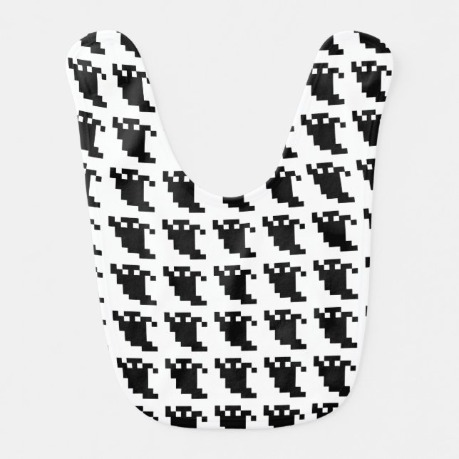 8 Bit Pixel Ghost Shadow Bib (Front)