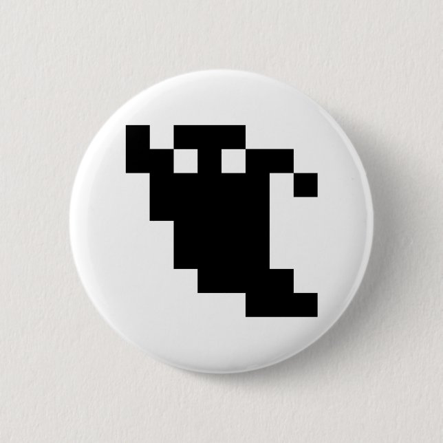 8 Bit Pixel Ghost Shadow Button (Front)