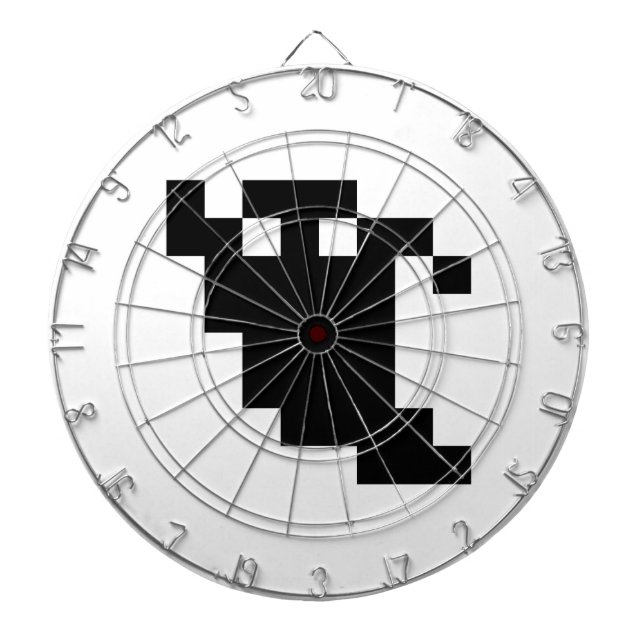 8 Bit Pixel Ghost Shadow Dart Board (Front)