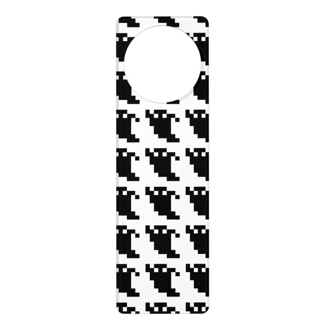 8 Bit Pixel Ghost Shadow Door Hanger (Front)