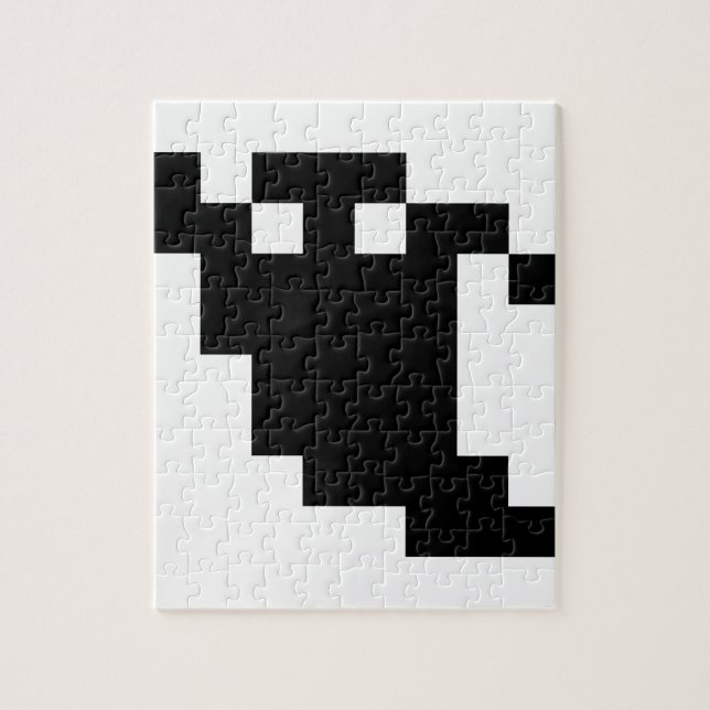 8 Bit Pixel Ghost Shadow Jigsaw Puzzle (Vertical)