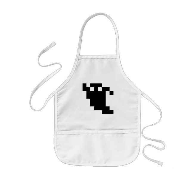 8 Bit Pixel Ghost Shadow Kids' Apron (Front)