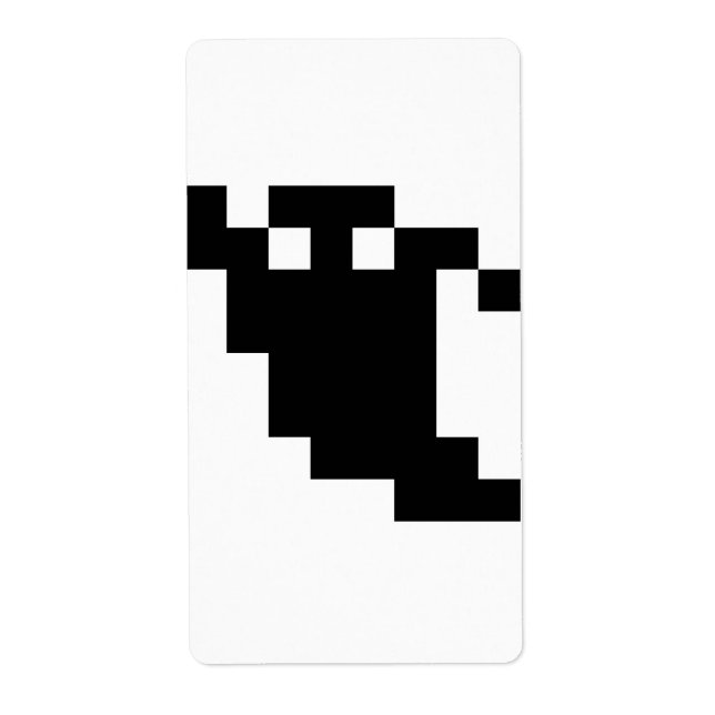 8 Bit Pixel Ghost Shadow Label (Front)