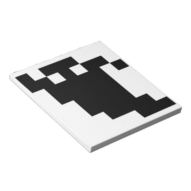 8 Bit Pixel Ghost Shadow Notepad (Angled)