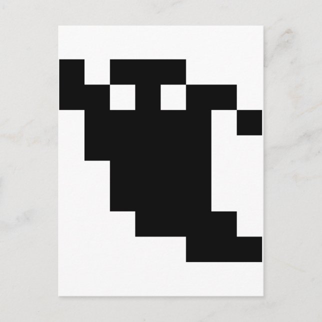 8 Bit Pixel Ghost Shadow Postcard (Front)