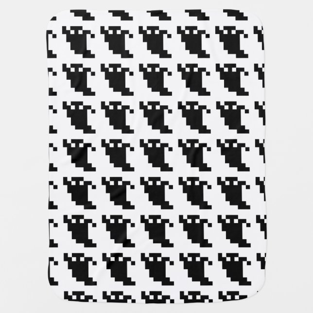 8 Bit Pixel Ghost Shadow Receiving Blanket (Front)