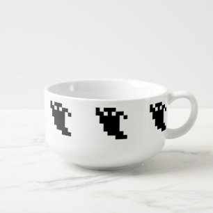 8 Bit Pixel Ghost Shadow Soup Mug