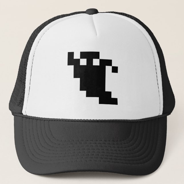8 Bit Pixel Ghost Shadow Trucker Hat (Front)