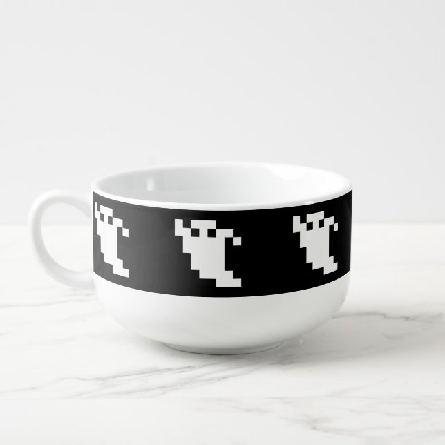 8 Bit Pixel Ghost Soup Mug (Right)