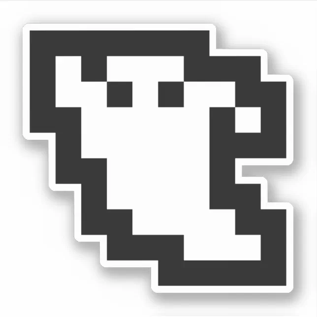 8 Bit Pixel Ghost Sticker | Zazzle
