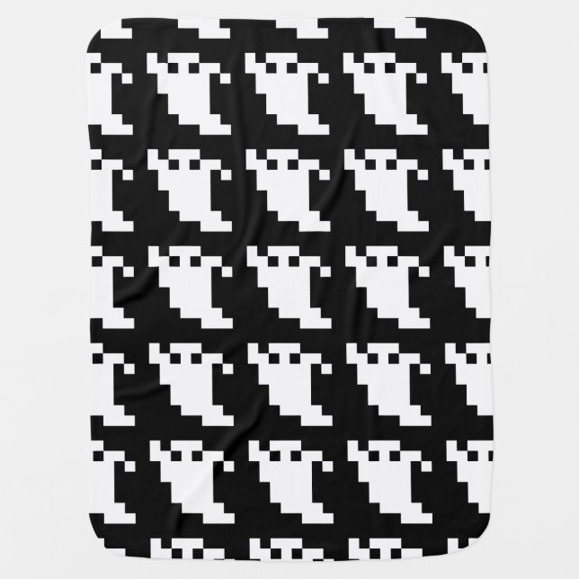 8 Bit Pixel Ghost Swaddle Blanket (Front)