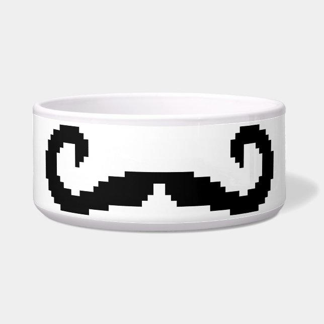8 Bit Pixel Handlebar Moustache Bowl (Front)