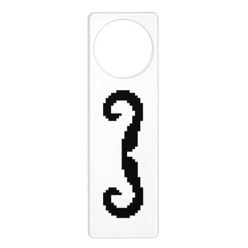 8 Bit Pixel Handlebar Moustache Door Hanger