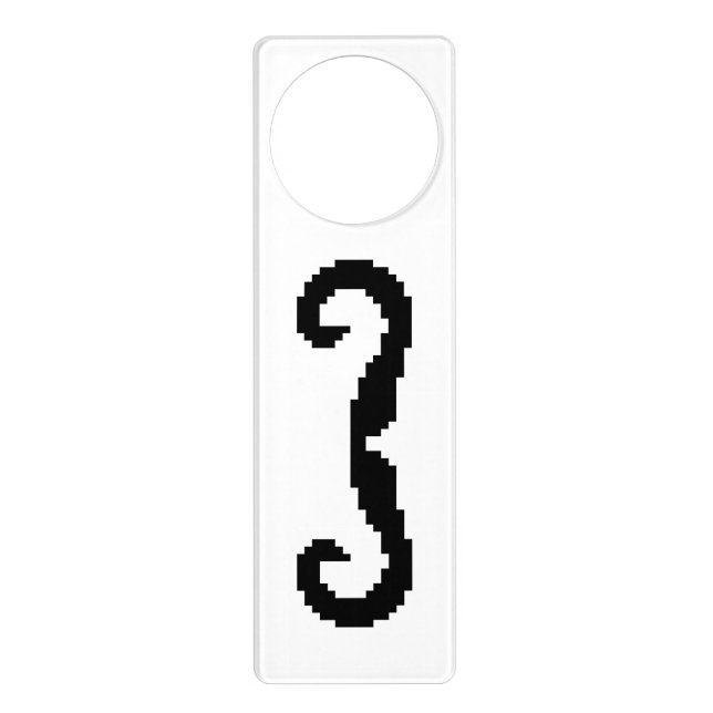 8 Bit Pixel Handlebar Moustache Door Hanger (Front)