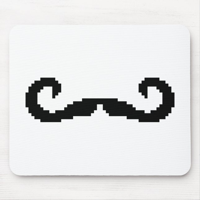 8 Bit Pixel Handlebar Moustache Mouse Pad (Front)