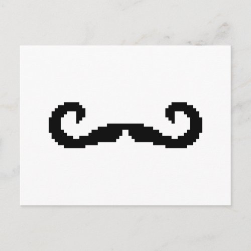 8 Bit Pixel Handlebar Moustache Postcard