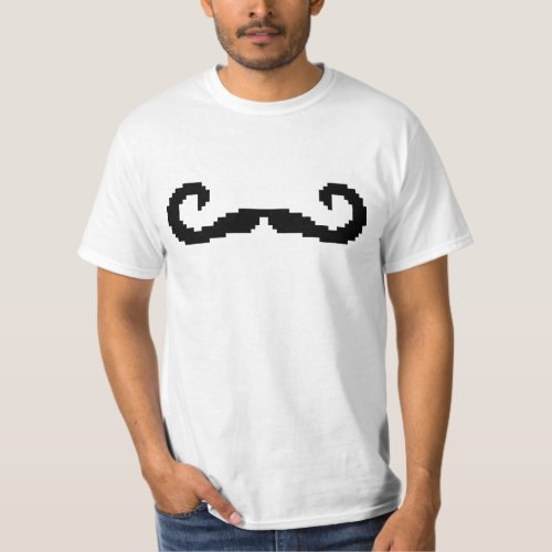 8 Bit Pixel Handlebar Moustache T_Shirt