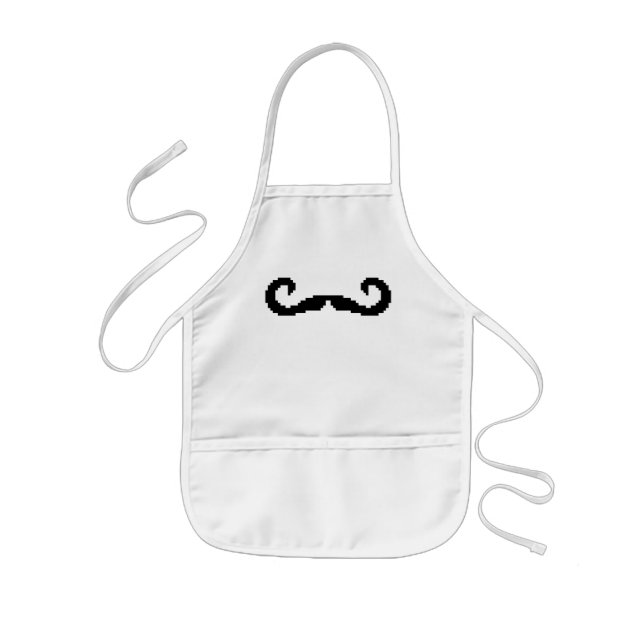 8 Bit Pixel Handlebar Mustache Kids' Apron (Front)