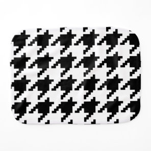 8 Bit Pixel Houndstooth Check Pattern Baby Burp Cloth