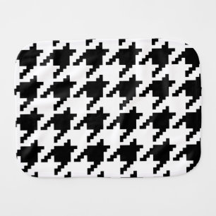 8 Bit Pixel Houndstooth Check Pattern Baby Burp Cloth