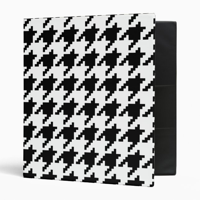 8 Bit Pixel Houndstooth Check Pattern Binder (Front/Inside)