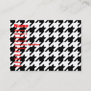 8 Bit Pixel Houndstooth Check Pattern Business Card