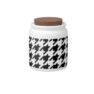 8 Bit Pixel Houndstooth Check Pattern Candy Jar