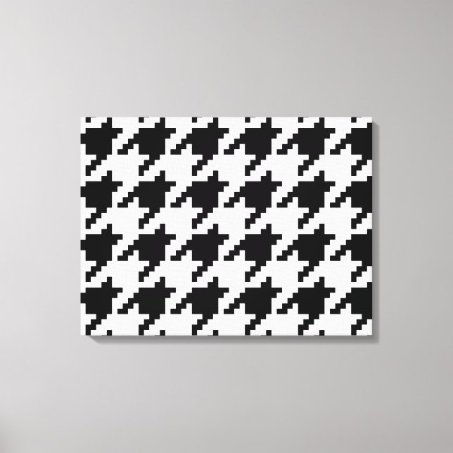 8 Bit Pixel Houndstooth Check Pattern Canvas Print (Front)