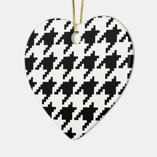 8 Bit Pixel Houndstooth Check Pattern Ceramic Ornament