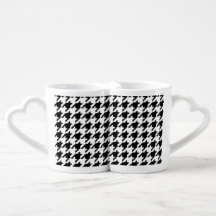 8 Bit Pixel Houndstooth Check Pattern Coffee Mug Set