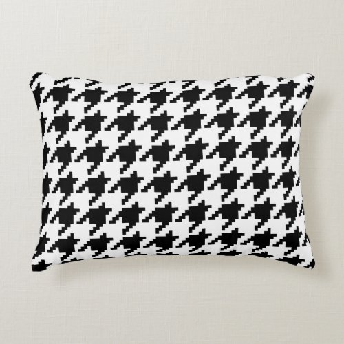 8 Bit Pixel Houndstooth Check Pattern Decorative Pillow
