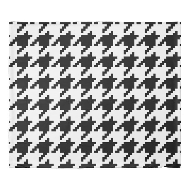 8 Bit Pixel Houndstooth Check Pattern Duvet Cover (Front)
