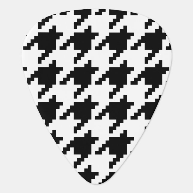 8 Bit Pixel Houndstooth Check Pattern Guitar Pick (Front)