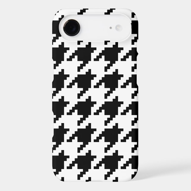 8 Bit Pixel Houndstooth Check Pattern Iphone Case (Back)