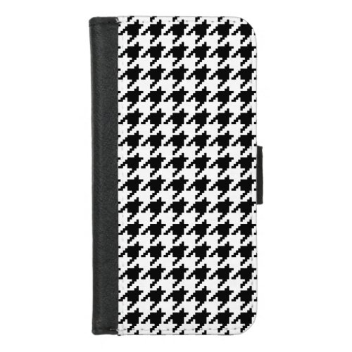 8 Bit Pixel Houndstooth Check Pattern iPhone 87 Wallet Case