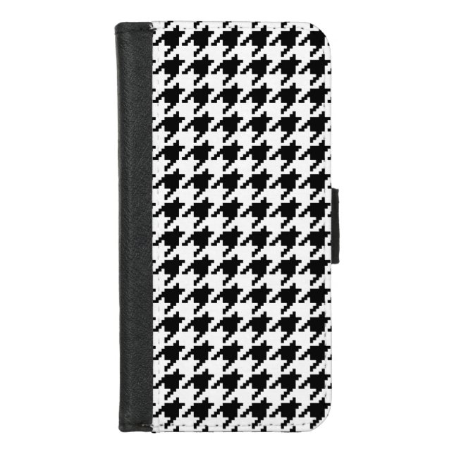 8 Bit Pixel Houndstooth Check Pattern iPhone Wallet Case (Front)