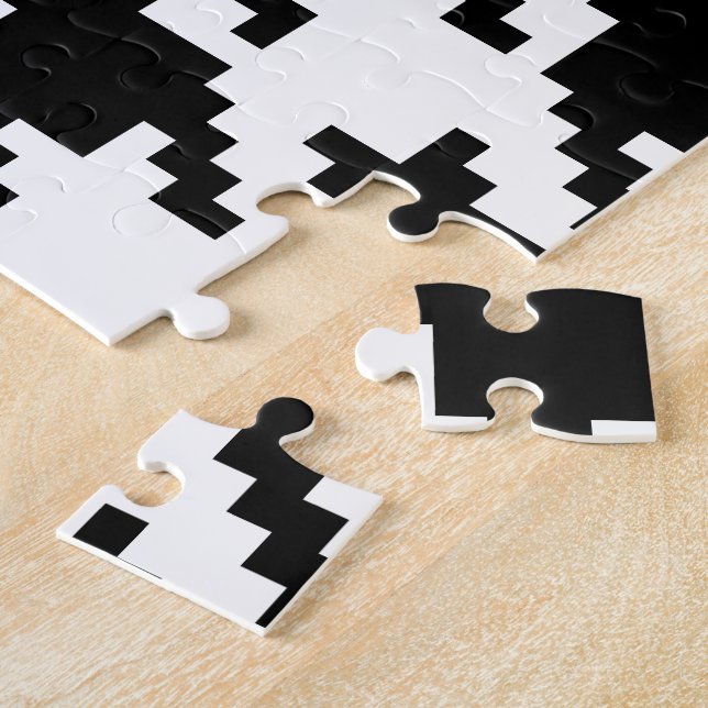 8 Bit Pixel Houndstooth Check Pattern Jigsaw Puzzle (Side)