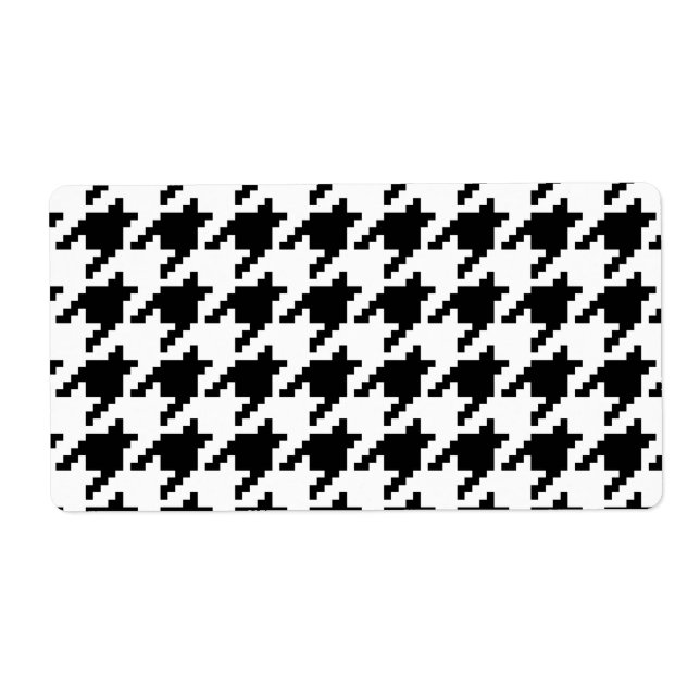 8 Bit Pixel Houndstooth Check Pattern Label (Front)