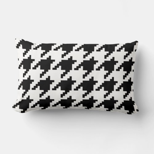 8 Bit Pixel Houndstooth Check Pattern Lumbar Pillow