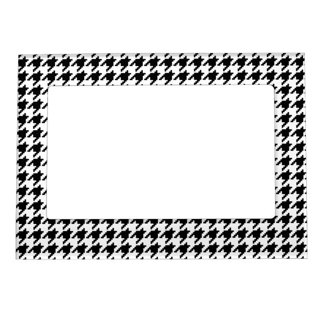 8 Bit Pixel Houndstooth Check Pattern Magnetic Photo Frame (Front)
